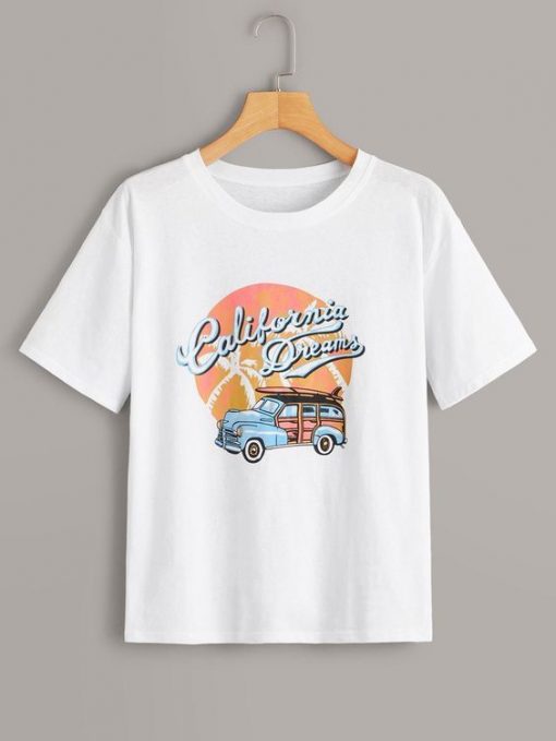 Car & Letter Print T shirt NL