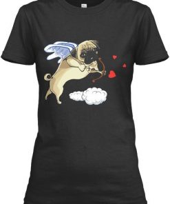 Cupid Pug Dog Funny Valentines Day Women's T-Shirt|NL