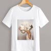 Figure And Floral Print T-Shirt| NL