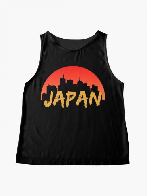 'Japan skyline sunset' Sleeveless Tanktop NL