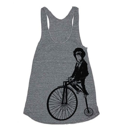 Monkey Riding Bike Funny Workout Tanktop NL