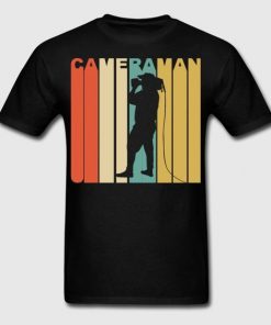 Retro 1970's Style Cameraman Silhouette T-Shirt| NL