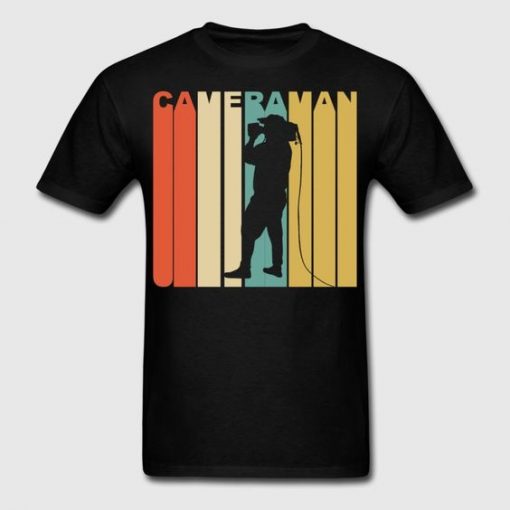 Retro 1970's Style Cameraman Silhouette T-Shirt| NL