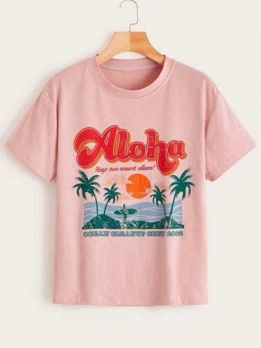 Shein Letter & Tropical T-shirt NL