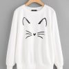 Cartoon Cat Print Sweatshir| NL