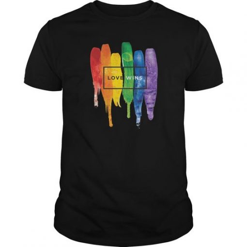 Watercolor Lgbt Love Wins Rainbow Paint T Shirt| NL