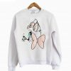 White Round Neck Lace Bow Sweatshirt| NL