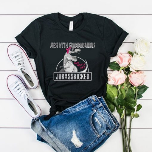 Mess with grammarsaurus and you’ll get Jurasskicked t shirt RF