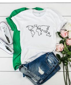 Minimalist World Map t shirt RF