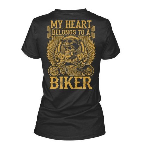 My Heart Belong To A Biker t shirt back RF