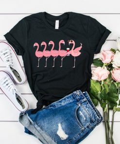 Wine And Flamingo t shirt RF