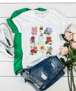 Blooms Botanical Flower Floral Chart t shirt RF