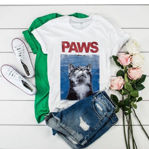 Grumpy Cat Paws Jaws Parody t shirt RF