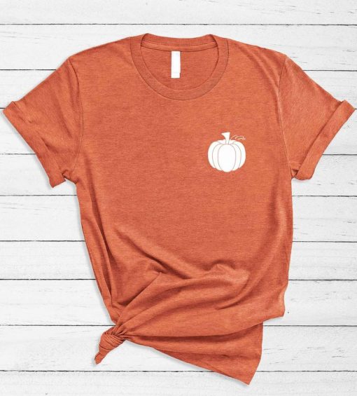 Pocket Pumpkin Fall Halloween Thanksgiving t shirt RF