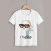 Figure & Letter Print t shirt RF