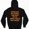 Good Sex No Stress One Boo No Ex Small Circle Big Checks Hoodie Back RF