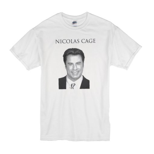 John Travolta Parody Nicolas Cage t shirt RF