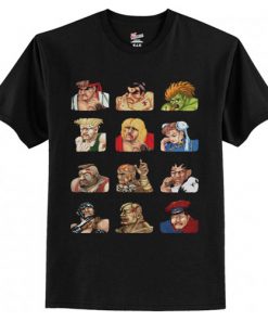 Street Fighter 2 Continue Faces t shirt RF