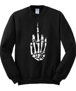 Fuck Off Skeleton Hand Sign Sweatshirt