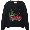 Red truck wine Christmas sweatshirt