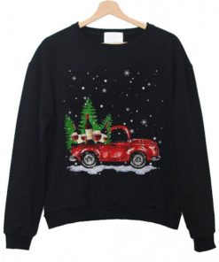 Red truck wine Christmas sweatshirt