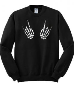 Skeleton Metal Rock Hand Sweatshirt