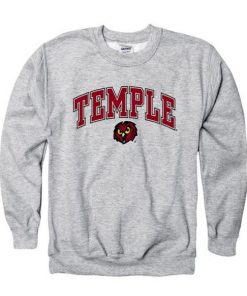 Temple Owls Youth Grey Arch Mascot Sweatshirt