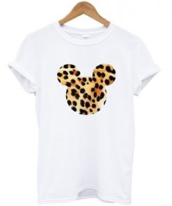 Mickey Mouse Head Leopard Print T shirt