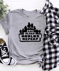 Eat Sleep Roblox Repeat funny gamer t shirt