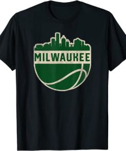 Vintage Milwaukee Wisconsin Cityscape Basketball t shirt RF