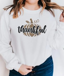 Thankful Sweatshirt, Leopard Pumpkin Thanksgiving sweatshirt