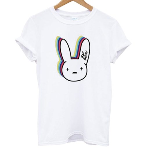 bad bunny rainbow logo t shirt