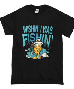 Wishin’ I Was Fishin’ Vintage 70s Garfield Fishing t shirt