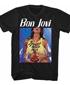 Bon Jovi Slippery When Wet Album Black t shirt