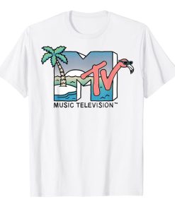 MTV Beach Island Flamingo Logo Vintage Graphic t shirt