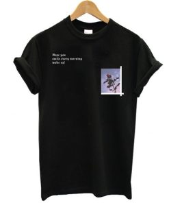 Rose & Slogan graphic t shirt