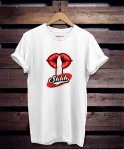 Shhh Lips Girls Cream t shirt