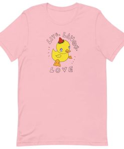 Live Laugh Love Funny Duck Strawberry Hat t shirt