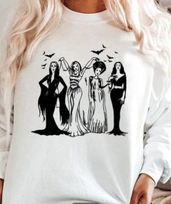 Morticia Addams Lily Munster Vampira and Elvira sweatshirt