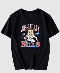 Eric Wood Wearing Bills Josh Allen Signature T Shirt