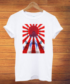 Japan Samurai Spirit Rising Sun Flag Blue Sea T shirts thd